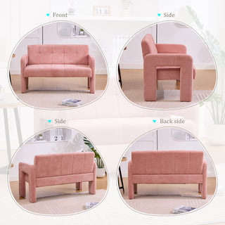 Sunvega Nordic Modern Upholstered Sofa with Dual Armrests for Living Room and Bedroom