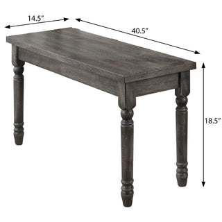 Sunvega Weathered Grey Farmhouse Dining Bench with Turned Legs for Comfortable Seating