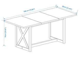 Sunvega 70.87" Farmhouse Dining Table for 6-8 People with X Solid Legs