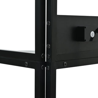 Sunvega 5 Tier Corner Shelf with LED Light USB Plug and Glass Holder