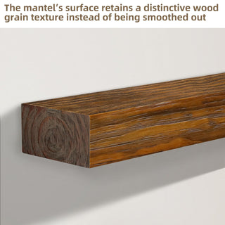Sunvega Handcrafted Pine Wood Fireplace Mantel Shelf with Distinctive Wood Grain