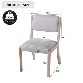Sunvega Modern Farmhouse PU Dining Chairs with Thick Padded Seat and Solid Wood Legs