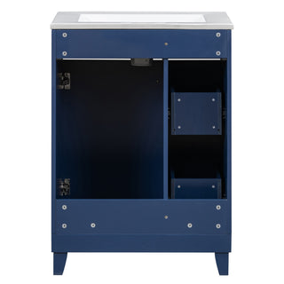 Sunvega 24-Inch Bathroom Vanity Cabinet with Ceramic Sink and Storage