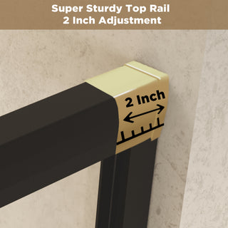 Sunvega Tempered Glass Sliding Shower Door with Aluminum Frame and Stainless Steel Handle