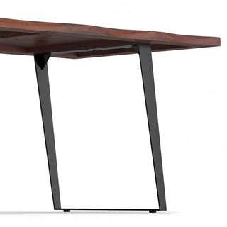 Sunvega Dark Walnut Acacia Wood Dining Table with Iron Legs for 6