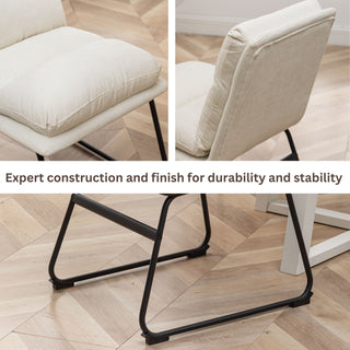 Sunvega Upholstered Counter Height Stools with Sled Base and Footrest, Set of 2
