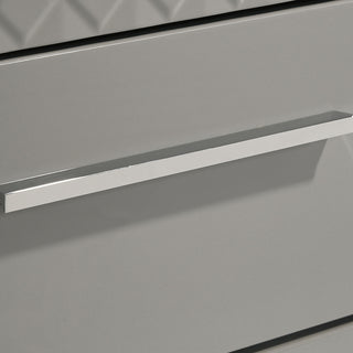 Sunvega Pierce Grey High Gloss Modern Italian Style Nightstand with Two Spacious Drawers