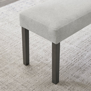 Sunvega Light Gray Fabric Upholstered 40 Inch Bench with Dark Gray Wood Frame