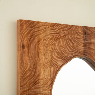 Sunvega Sunburst-Shaped PU Art Decorative Wall Mirror for Bathroom Bedroom