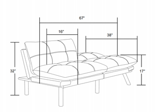 Sunvega Modern 2 Seater Sofa Bed with Adjustable Armrest and Backrest