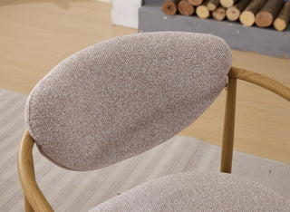 Sunvega Beige PU Leather Soft and Comfortable Chair with Metal Frame for Living Room