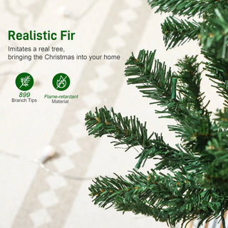 Sunvega Pencil Artificial Xmas Tree with Faux Snow Flocked Full Branch Tips Flame-retardant