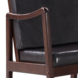 Sunvega Dark Brown Synthetic Leather and Espresso Finish Rocking Chair with Upholstered Cushions