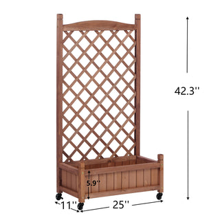 Sunvega Natural Solid Wood Raised Garden Bed with Legs for Outdoor Plants Flowers Fruits Vegetable Herb Growing