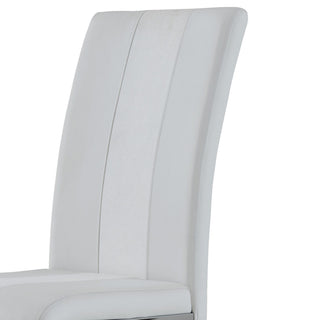 Sunvega White Fabric Dining Chairs with Padded Seating and C-Style Legs (Set of 4)