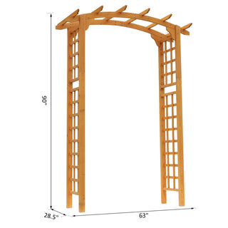 Sunvega Round Wooden Pergola Style Arbor Arch Trellis for Climbing Plants and Outdoor Decor