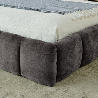 Sunvega King Size Upholstered Bed Frame with Thick Chenille Fabric Headboard