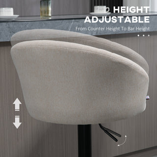 Sunvega Adjustable Swivel Bar Stools Set of 2 with Linen Touch Fabric