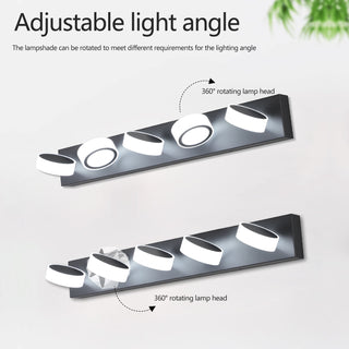 Sunvega Modern 7-Light LED Vanity Fixture with Acrylic Shades and Chrome Finish