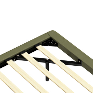 Sunvega Floating Bed Frame with Modern PU Leather Upholstery and Remote LED Lights Queen Size
