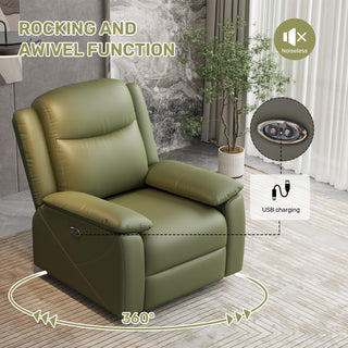 Sunvega Oversized Electric Recliner Chair with USB Charging Port and Overstuffed Cushion
