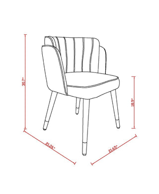 Sunvega Modern Velvet Upholstered Dining Chair with Tulip Design and Gold Tips