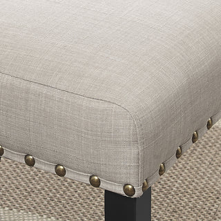 Sunvega Set of 2 Blue Linen Counter Height Stools with Nailhead Trim