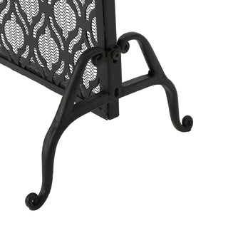 Sunvega Modern Overlapping Circle Pattern Iron Frame Single Panel Fire Screen