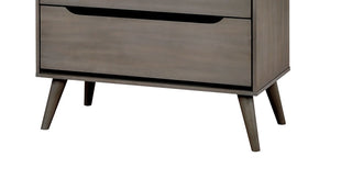 Sunvega Mid-Century Modern Black Chest with 4 Recessed Handle Drawers and Tapered Legs