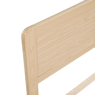 Sunvega Contemporary Natural Finish Full Size Platform Bed Frame with Headboard