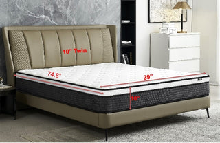 Sunvega 10 Inch Hybrid Twin Mattress in a Box with Pillow Top and Gel-Infused Cooling Foam