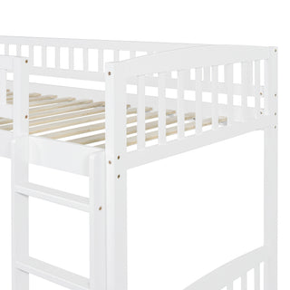 Sunvega Twin Size Loft Bed with Slide and Ladder for Kids Bedroom in Gray
