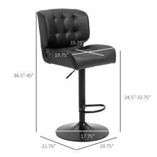 Sunvega Adjustable Swivel Bar Stools Set of 2 with Thick Padded Cushion