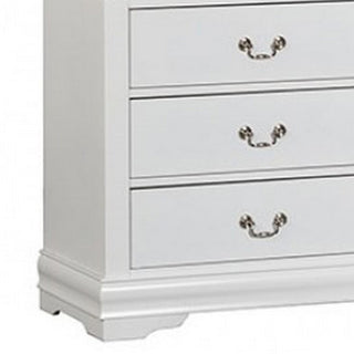 Sunvega Ryla White Solid Wood Wide Dresser with Six Drawers and Nickel Handles