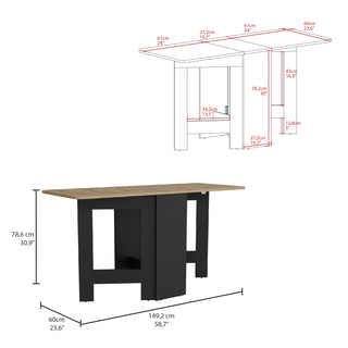 Sunvega Gateleg Folding Table with Transformative Design and Elegant Finish