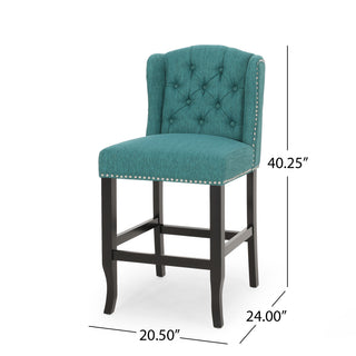 Sunvega Vienna Contemporary Tufted Wingback 31 Inch Counter Stools Set of 2