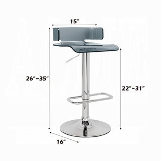 Sunvega Modern Acrylic and Chrome Bar Stool with Swivel Seat and Footrest