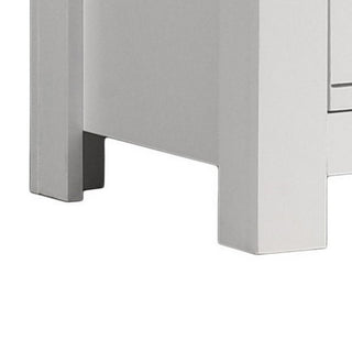 Sunvega Modern White Nightstand with Two Gliding Drawers for Bedroom