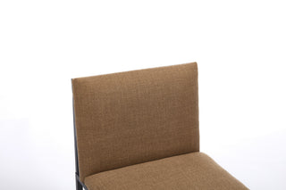 Sunvega Modern Dining Chairs Set of 2 with Upholstered Linen Cushions and Iron Racks