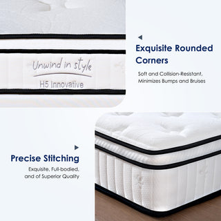 Sunvega 10 Inch Twin Size Hybrid Mattress with Individually Pocketed Innerspring