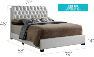 Sunvega Sleek And Stylish Contemporary White King Bed For Bedroom