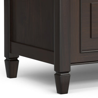 Sunvega Handcrafted Solid Wood Storage Bench with Dark Chestnut Brown Stain