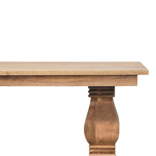 Sunvega Solid Wood Elmbrook Dining Table with Double Pedestal Base and Rectangular Top