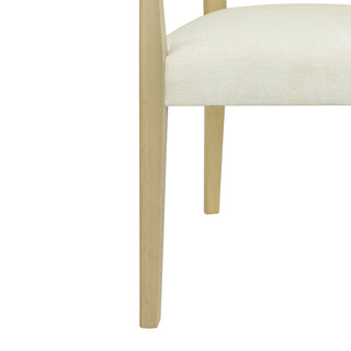 Sunvega Mid-Century Modern Cane Back Arm Dining Chairs with Upholstered Seat Set of 2