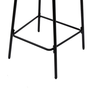 Sunvega Hand Woven Paper Rope Bar Stools with Backrest and Footrest for Kitchen Island