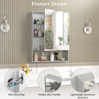 Sunvega Wall Mounted Medicine Cabinet with Mirror and Adjustable Storage Shelves