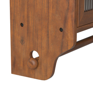 Sunvega Vintage Double Door Wall Cabinet with Three Removable Storage Shelves and Towel Rack