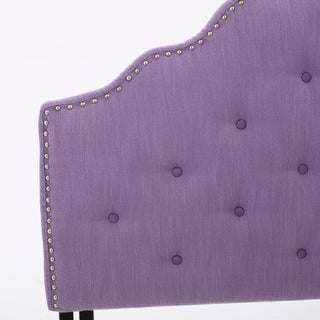 Sunvega Queen Size Upholstered Headboard with Tufted Design and Nailhead Trim