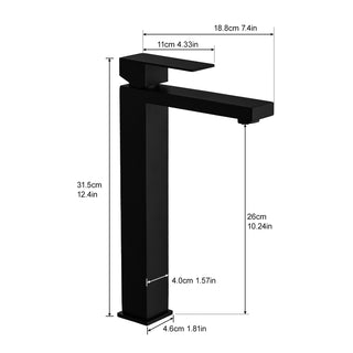 Sunvega Brushed Nickel Single Hole Waterfall Bathroom Sink Faucet with Single Handle