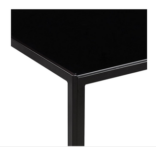 Sunvega Modern Glass Top Dining Table with Steel Frame for 4 Seats